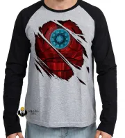 Camiseta manga longa Infantil ou Adulto Homem ferro reator armadura marvel - Foto 2