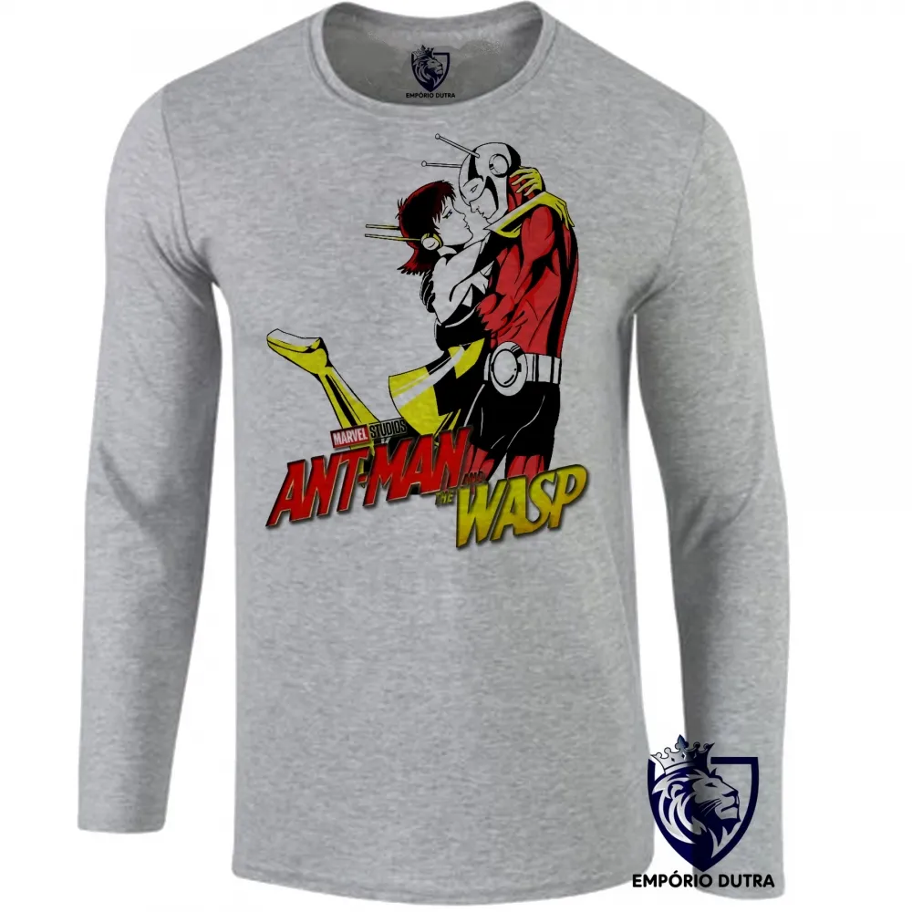 Camiseta manga longa Infantil ou Adulto Homem Formiga e Vespa abraço Imagem