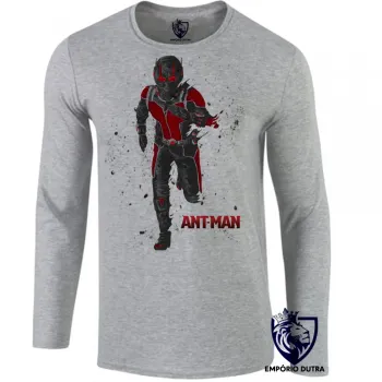 Camiseta manga longa Infantil ou Adulto Homem Formiga herói marvel