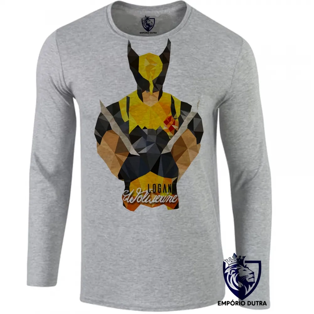 Camiseta manga longa Infantil ou Adulto Logan Wolverine x men