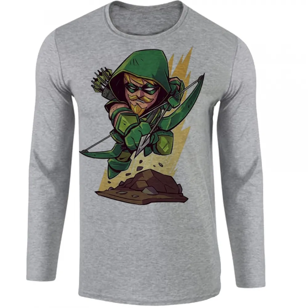 Camiseta manga longa Infantil ou Adulto ARQUEIRO VERDE super heroi
