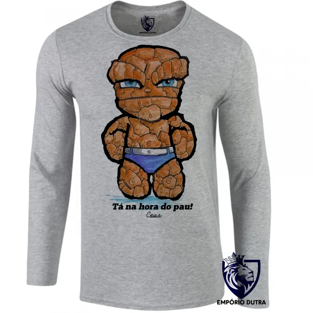 Camiseta manga longa Infantil ou Adulto Coisa 4 quarteto fantastico