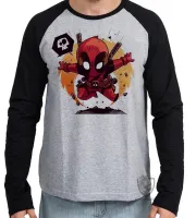 Camiseta manga longa Infantil ou Adulto dead pool super herói marvel - Foto 2