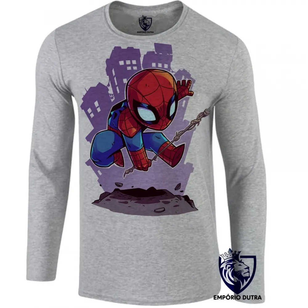 Camiseta manga longa Infantil ou Adulto HOMEM ARANHA spiderman Imagem