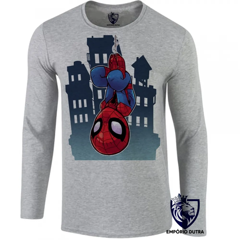 Camiseta manga longa Infantil ou Adulto HOMEM ARANHA vingadores