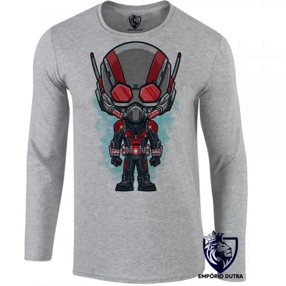 Camiseta manga longa Infantil ou Adulto HOMEM FORMIGA vingador marvel Imagem