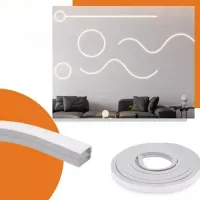 Perfil Flex Silicone Sobrepor Flexivel 20x10mm - mangueira para fita de led  - o metro - Foto 3