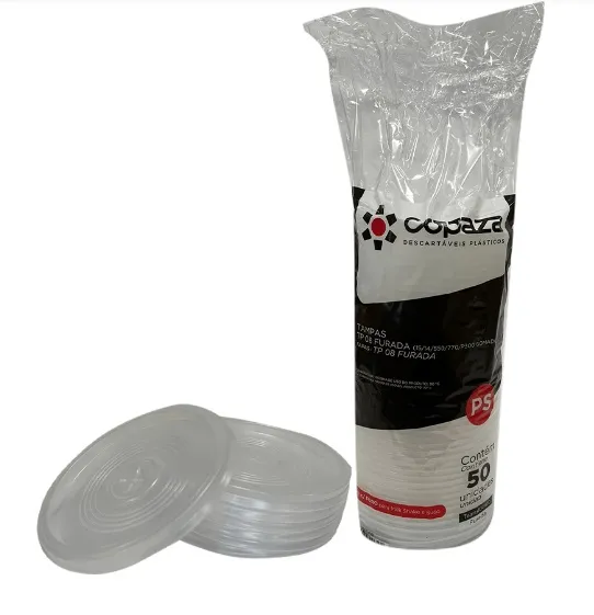 Tampa Com Furo Para Copo Plástico 770ml Copoza C/1000