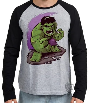 Camiseta manga longa Infantil ou Adulto HULK marvel vingadores avengers - Foto 2