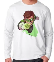 Camiseta manga longa Infantil ou Adulto lanterna verde liga justiça - Foto 2