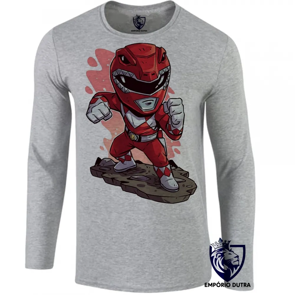 Camiseta manga longa Infantil ou Adulto POWER RANGER RED
