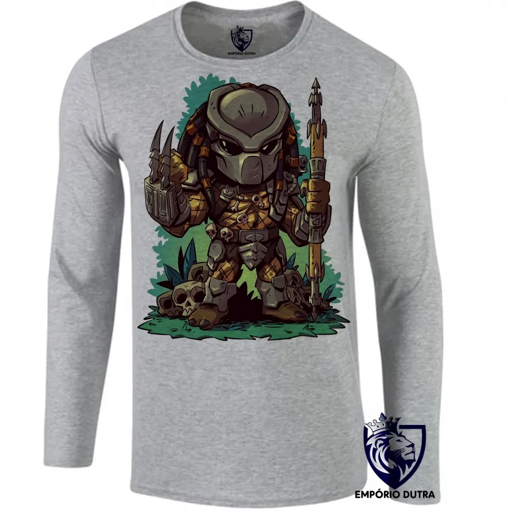 Camiseta manga longa Infantil ou Adulto PREDADOR alien et extraterrestre