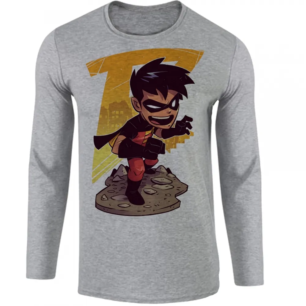 Camiseta manga longa Infantil ou Adulto Robin Batman Jovens Titas