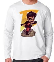 Camiseta manga longa Infantil ou Adulto Robin Batman Jovens Titas - Foto 2