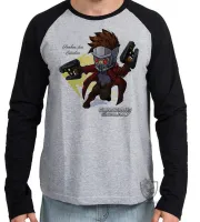Camiseta manga longa Infantil ou Adulto Senhor Estrelas peter quill marvel - Foto 2