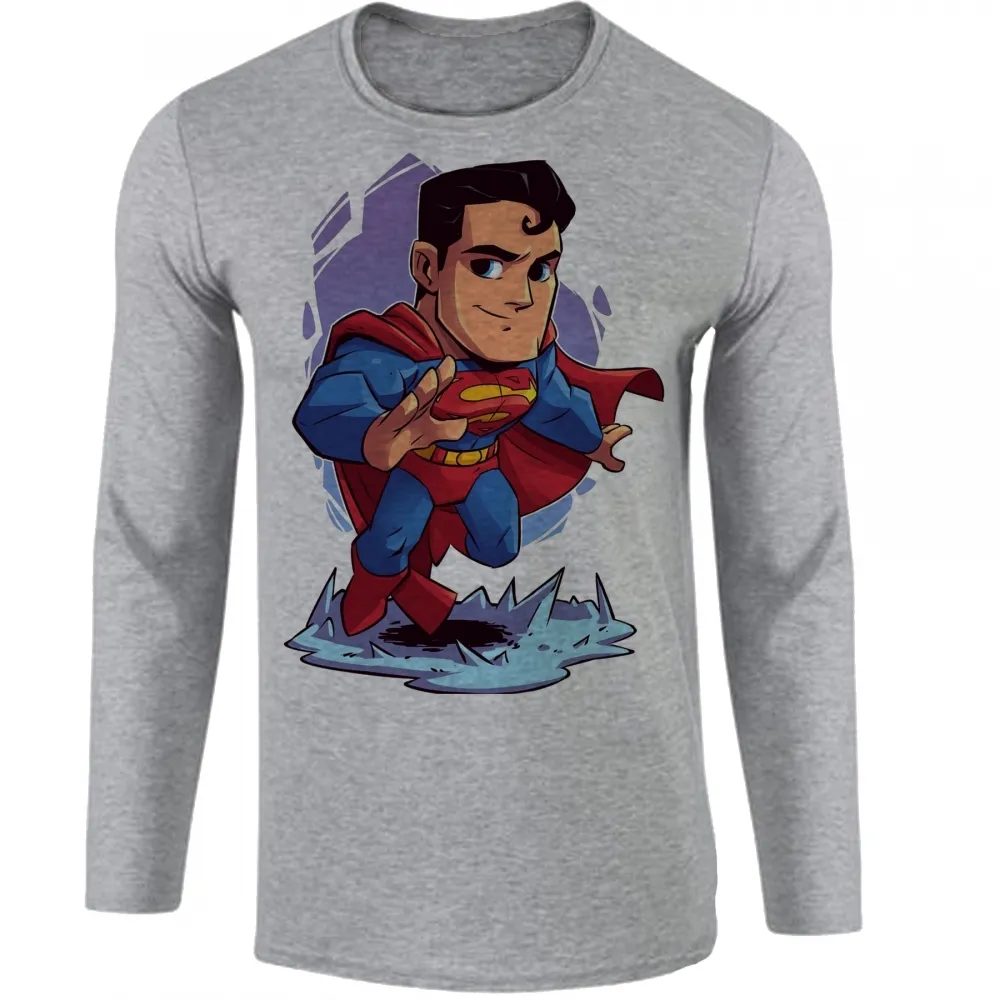 Camiseta manga longa Infantil ou Adulto super homem superman liga justiça