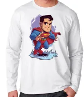 Camiseta manga longa Infantil ou Adulto super homem superman liga justiça - Foto 2