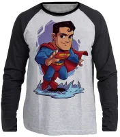 Camiseta manga longa Infantil ou Adulto super homem superman liga justiça - Foto 3