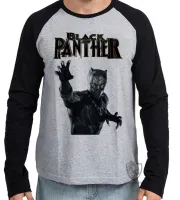 Camiseta manga longa Infantil ou Adulto pantera negra black panther avengers - Foto 2