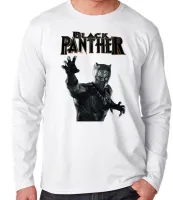 Camiseta manga longa Infantil ou Adulto pantera negra black panther avengers - Foto 3