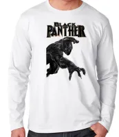 Camiseta manga longa Infantil ou Adulto pantera negra black panther vingadores - Foto 3