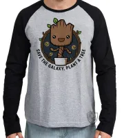 Camiseta manga longa Infantil ou Adulto Salve galáxia plante um groot árvore - Foto 2