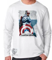 Camiseta manga longa Infantil ou Adulto Sam Wilson CApitão América Falcão e o Soldado Invernal - Foto 3