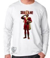 Camiseta manga longa Infantil ou Adulto Shazam super heroi - Foto 3