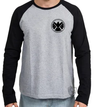 Camiseta manga longa Infantil ou Adulto Shield símbolo vingadores avengers - Foto 2