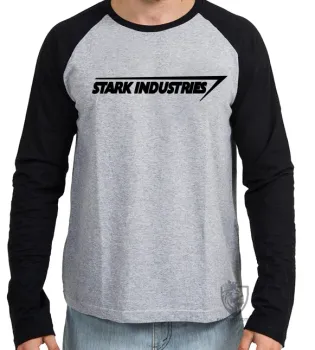 Camiseta manga longa Infantil ou Adulto Stark Industries Homem ferro - Foto 2