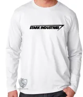 Camiseta manga longa Infantil ou Adulto Stark Industries Homem ferro - Foto 3