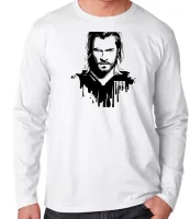 Camiseta manga longa Infantil ou Adulto Thor Vingadores avengers super herói - Foto 3