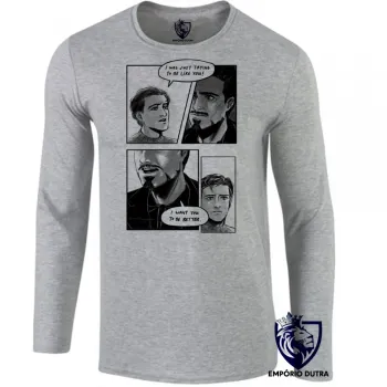 Camiseta manga longa Infantil ou Adulto Tony stark homem ferro vs aranha spiderman