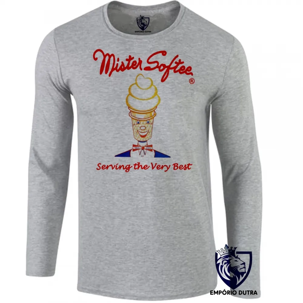 Camiseta manga longa Infantil ou Adulto Tony Stark homem ferro sorvete mister