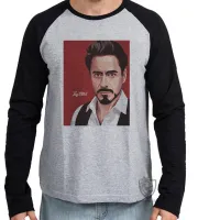 Camiseta manga longa Infantil ou Adulto homem ferro Tony Stark vermelho - Foto 2