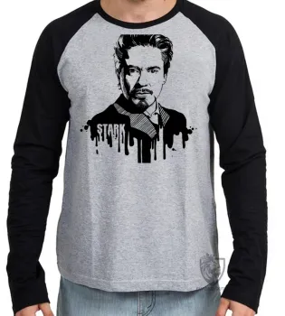 Camiseta manga longa Infantil ou Adulto homem ferro Tony Stark Vingadores - Foto 2