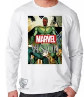 Camiseta manga longa Infantil ou Adulto Vision antigo visão vingadores - Foto 3