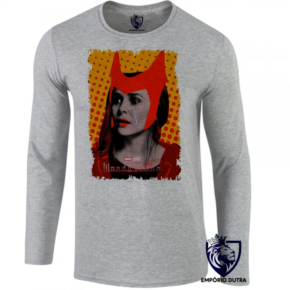 Camiseta manga longa Infantil ou Adulto Wanda lágrima Feiticeira Escarlate Imagem