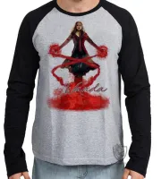 Camiseta manga longa Infantil ou Adulto Wanda Maximoff Feiticeira Escarlate - Foto 2