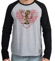 Camiseta manga longa Infantil ou Adulto We are Groot marvel coração guardioões - Foto 2