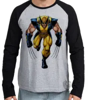 Camiseta manga longa Infantil ou Adulto wolverine marvel x men logan vingadores heroi garra - Foto 2