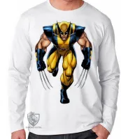 Camiseta manga longa Infantil ou Adulto wolverine marvel x men logan vingadores heroi garra - Foto 3