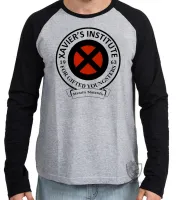 Camiseta manga longa Infantil ou Adulto Xavier Institute  x men marvel herois - Foto 2