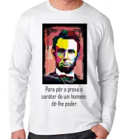 Camiseta manga longa Infantil ou Adulto Abraham Lincoln presidente EUA - Foto 2