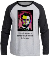 Camiseta manga longa Infantil ou Adulto Abraham Lincoln presidente EUA - Foto 3