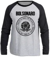 Camiseta manga longa Infantil ou Adulto Bolsonaro Brasil tudo Deus acima todos - Foto 3