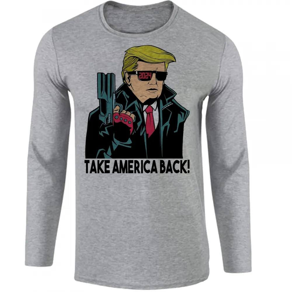 Camiseta manga longa Infantil ou Adulto Donald Trumph 2024 presidente