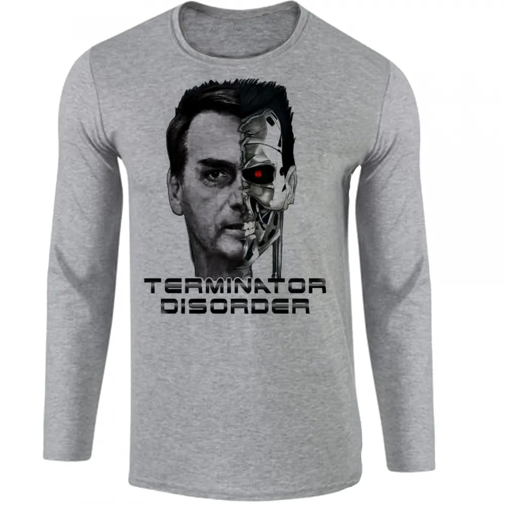 Camiseta manga longa Infantil ou Adulto Bolsonaro exterminador futuro Imagem