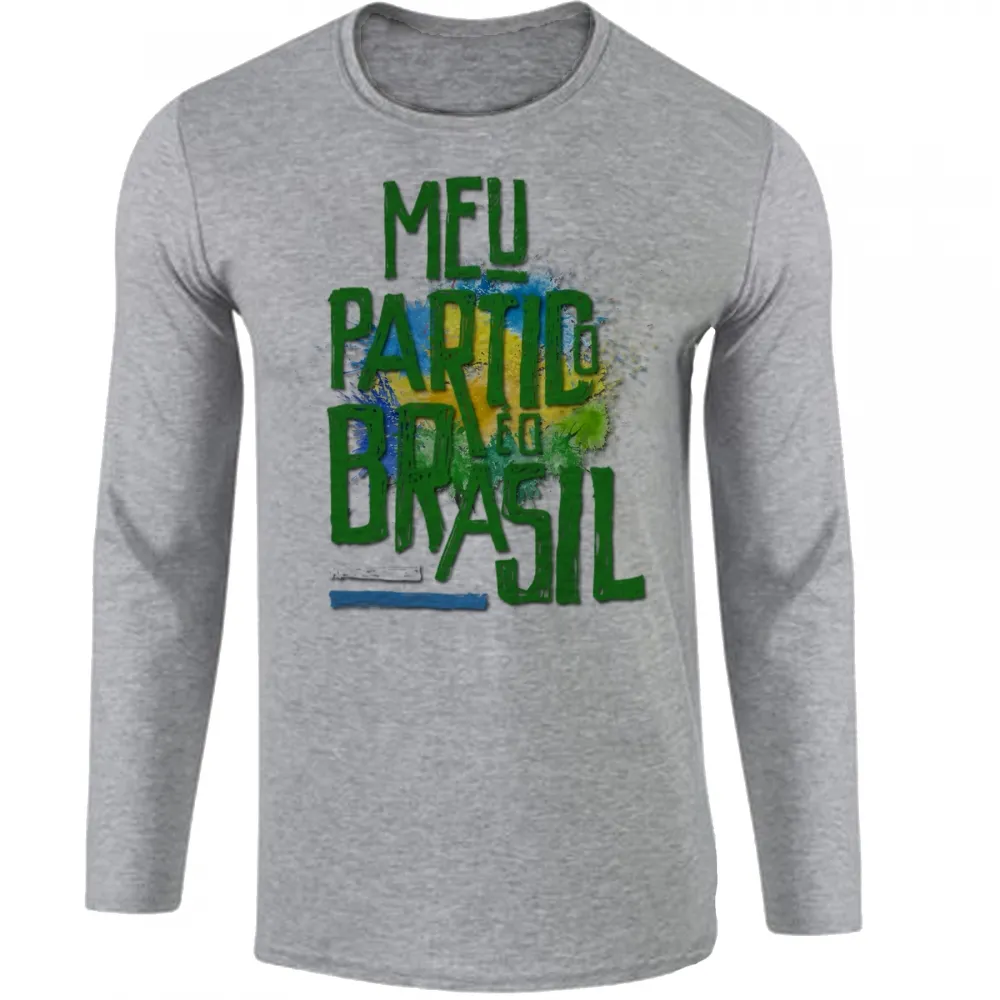 Camiseta manga longa Infantil ou Adulto Bolsonaro meu partido Brasil ele sim