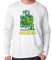 Camiseta manga longa Infantil ou Adulto Bolsonaro meu partido Brasil ele sim - Foto 2